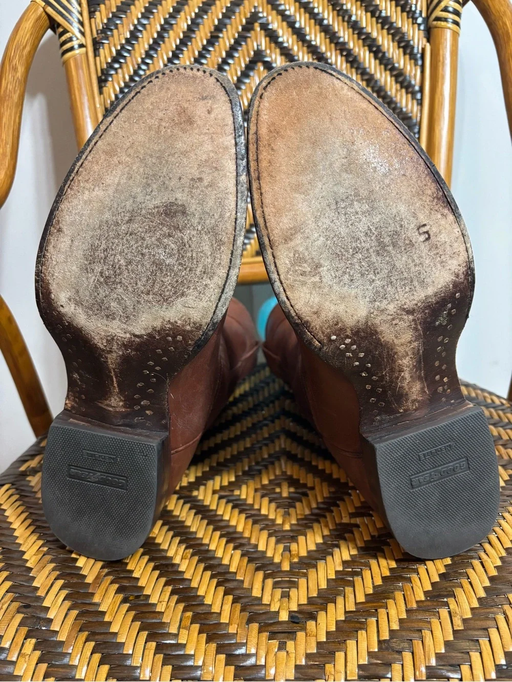 Tecovas The Earl Brown Leather Roper Cowboy Western Boots Handmade 9.5